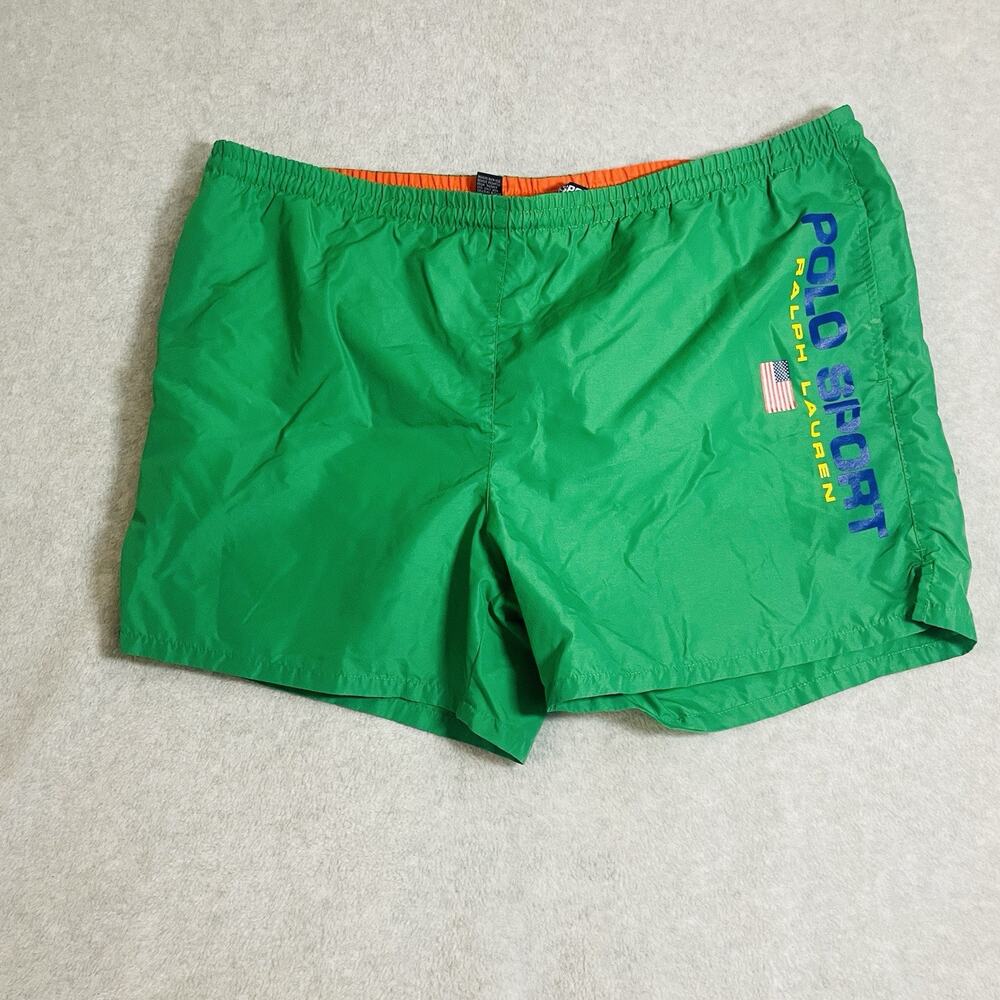 VTG Polo Sport Ralph Lauren Men’s XL Swim Trunk Drawstring Adjustable Green